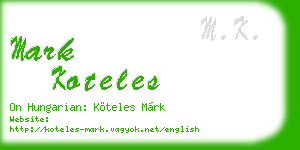 mark koteles business card